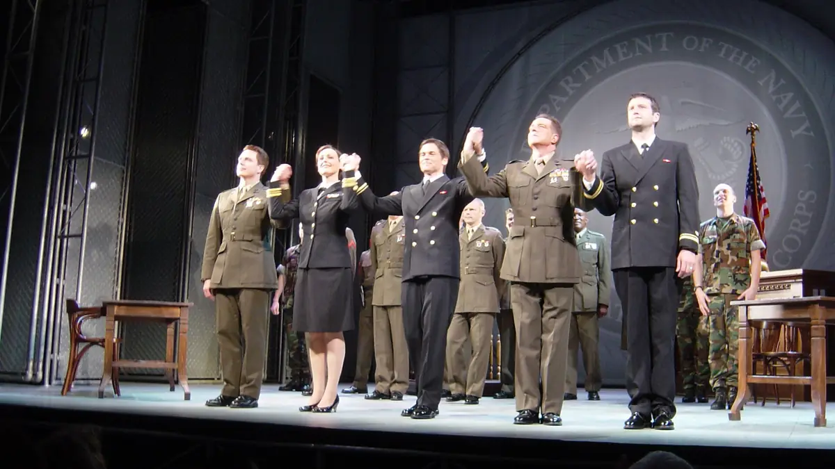 A Few Good Men at the Haymarket Theatre, London in 2005.A Few Good Men staring Rob Lowe, John Barrowman and Michael Beckley at the Haymarket