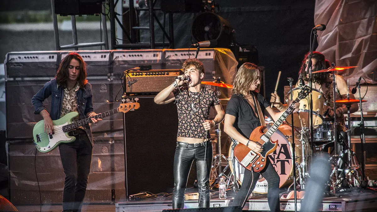 Greta Van Fleet onstage at the Red River Valley Fair, West Fargo, North Dakota, July 14, 2017