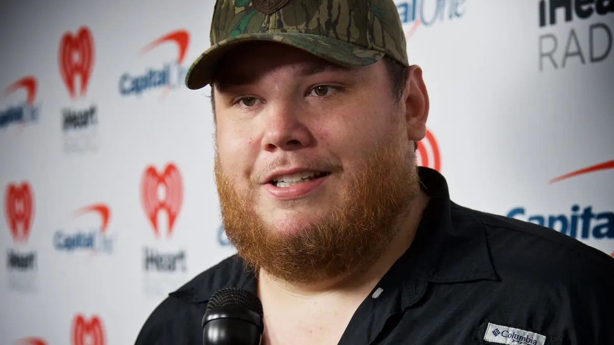 Luke Combs is interviewed during the iHeart Country Festival in Austin, TX on May 4, 2019