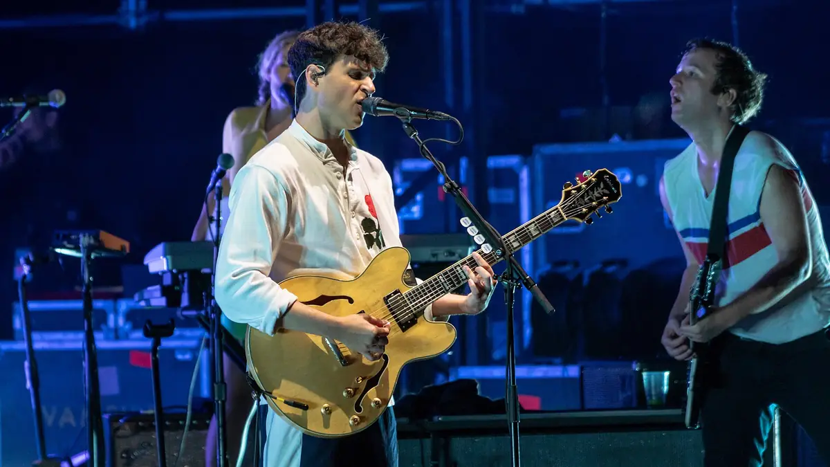 Vampire Weekend performing at the 2018 End of the Road Festival in Larmer Tree Gardens, England